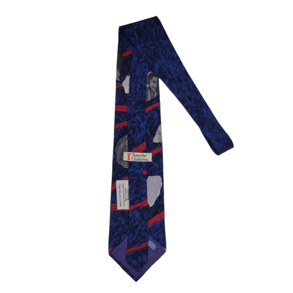 Save The Children Silk Tie Vintage Childs Rights - Picture 2 of 9
